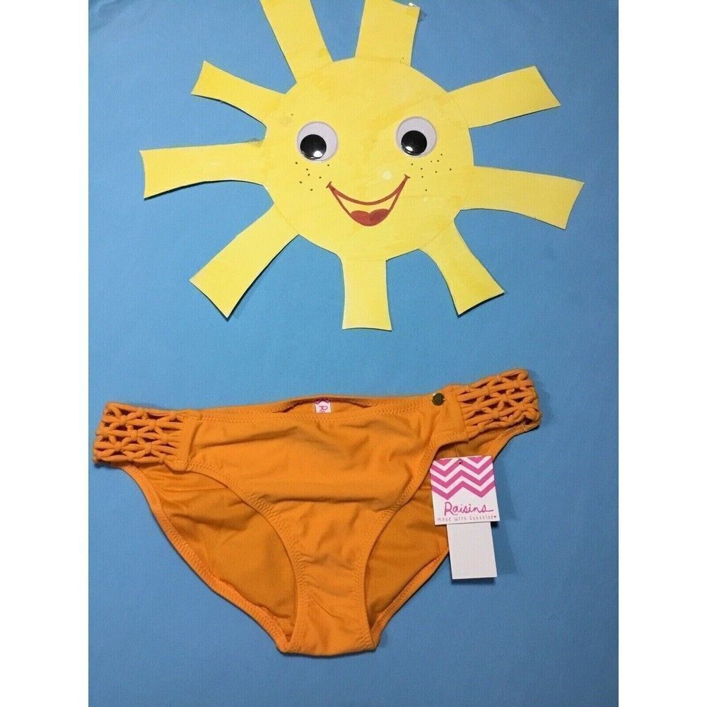 NWT Raisins Womens Mangoโ Orange Bikini Bottoms Swim BottomโSize L